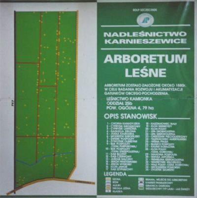 Arboretum w Karnieszewicach - tablica informacyjna